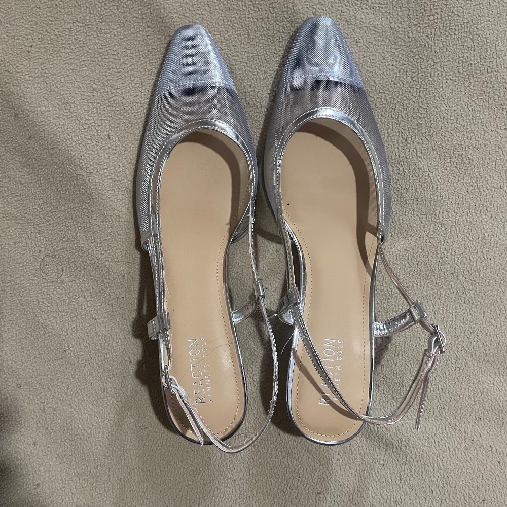 Kenneth Cole Silver heels